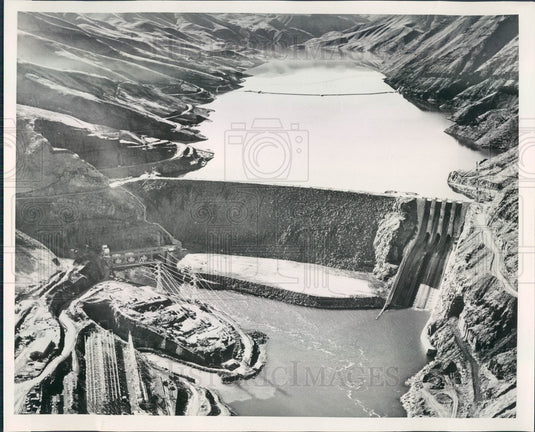 1959 Idaho / Oregon Brownlee Dam in Snake River Aerial View Press Photo - Historic Images
