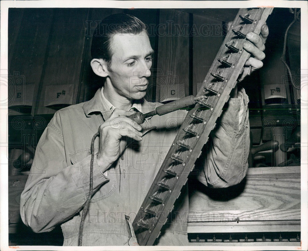 1949 Pipe Organ Electric Magnet Board Press Photo - Historic Images