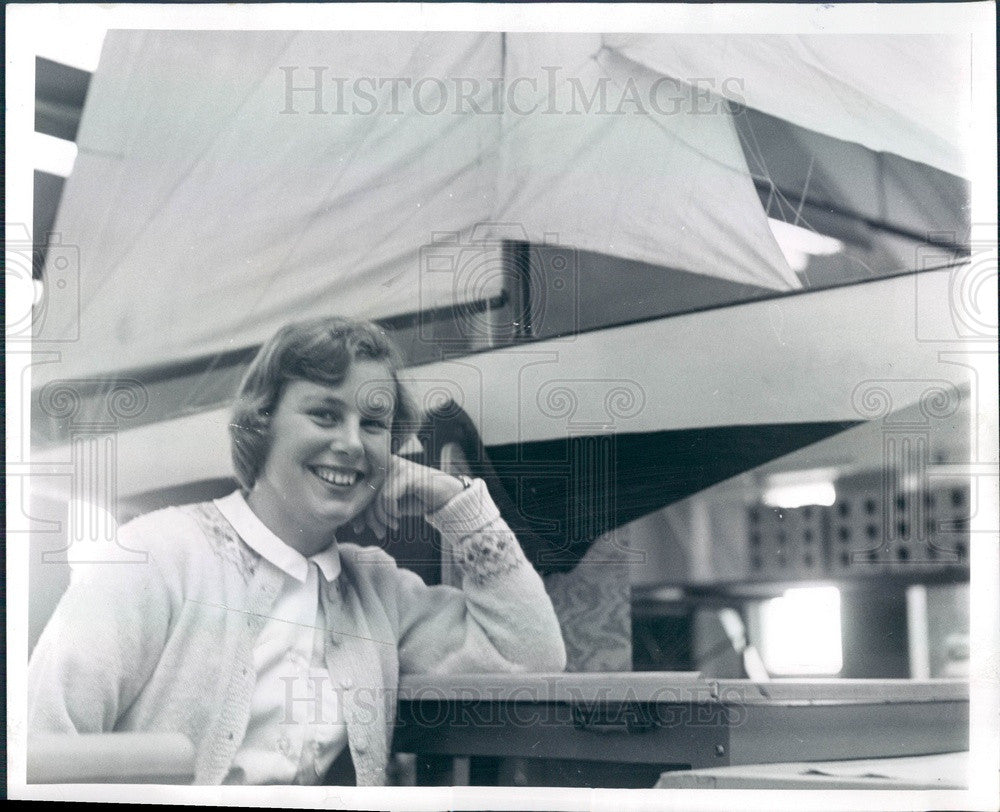 1961 Women&#39;s National Sailing Champion Timothea Schneider Press Photo - Historic Images