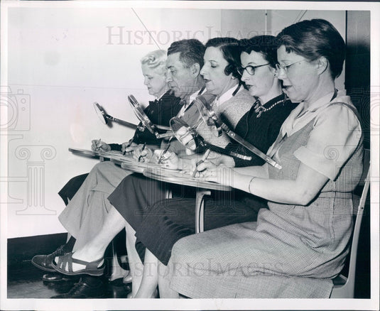 1956 Detroit, MI League for the Handicapped Lip Reading Training Press Photo - Historic Images