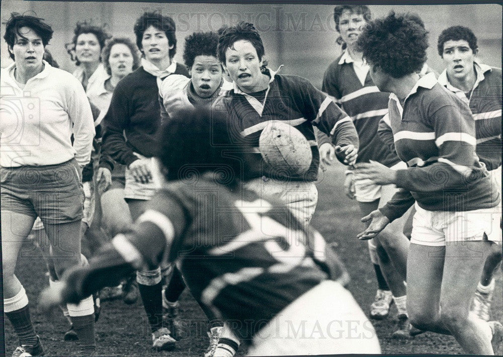 1985 Chicago, IL Lake Shore Women's Rugby Team vs S IL Univ Press Photo - Historic Images