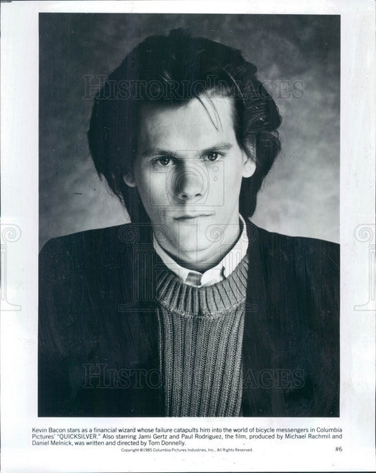 1986 Hollywood American Actor & Movie Star Kevin Bacon Press Photo - Historic Images