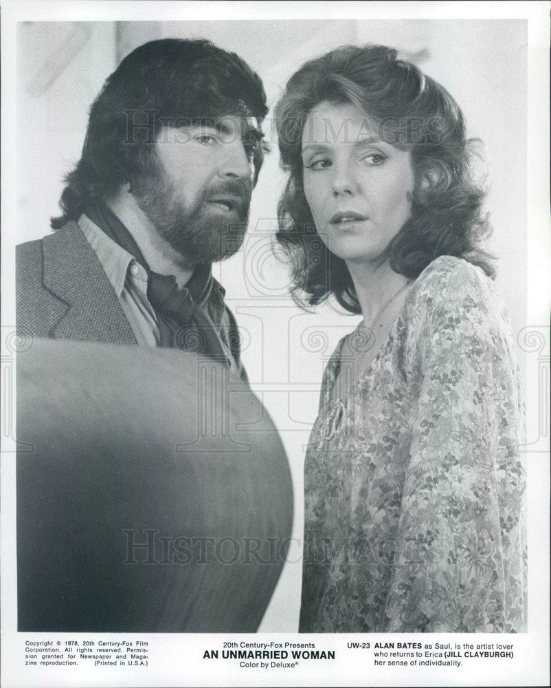 1978 Hollywood Actors &amp; Movie Stars Alan Bates &amp; Jill Clayburgh Press Photo - Historic Images