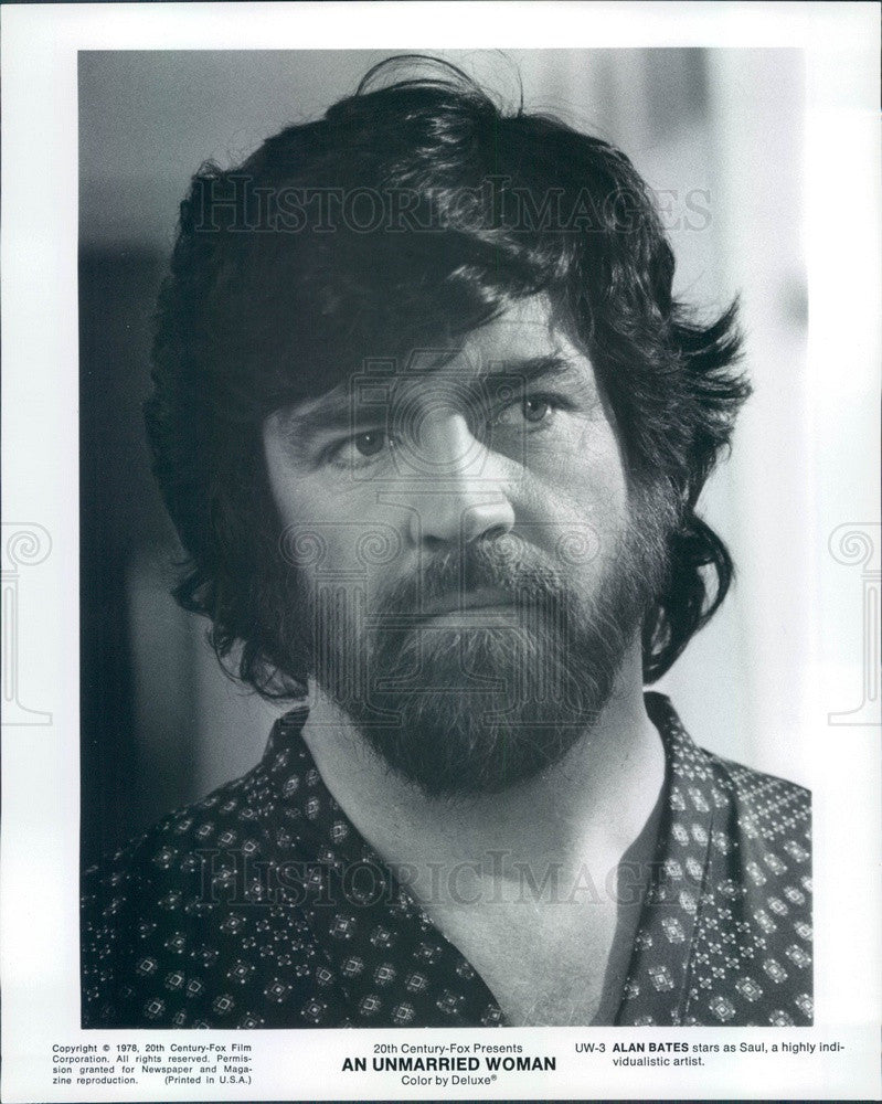 1978 Hollywood Actor &amp; Movie Star Alan Bates in An Unmarried Woman Press Photo - Historic Images