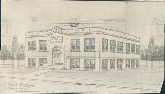 1928 Chicago, Illinois Emmaus Lutheran Church School Drawing Press Photo - Historic Images