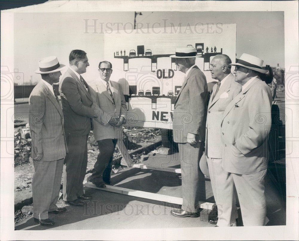 1951 Chicago, Illinois Roosevelt Road Bridge Repaving Ceremony Press Photo - Historic Images