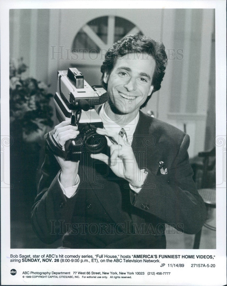 1989 Actor Bob Saget, America&#39;s Funniest Home Videos Host Press Photo - Historic Images