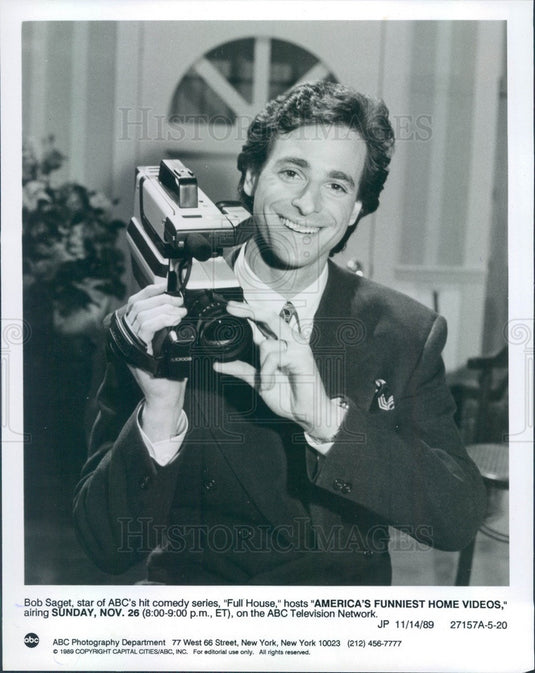 1989 Actor Bob Saget, America's Funniest Home Videos Host Press Photo - Historic Images