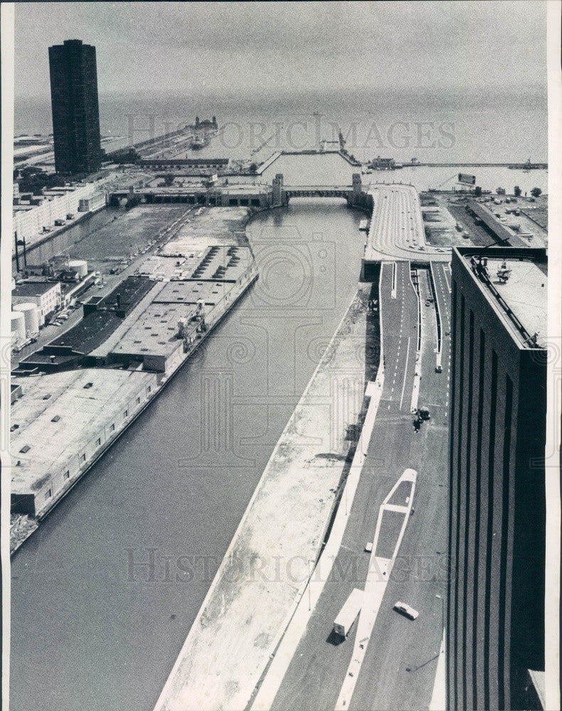 1975 Chicago, Illinois Wacker Drive Extension View Press Photo - Historic Images