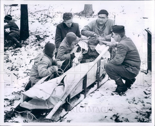 1961 Michigan Boy Scouts Klondike Derby, Dowdy's Patrol Press Photo - Historic Images