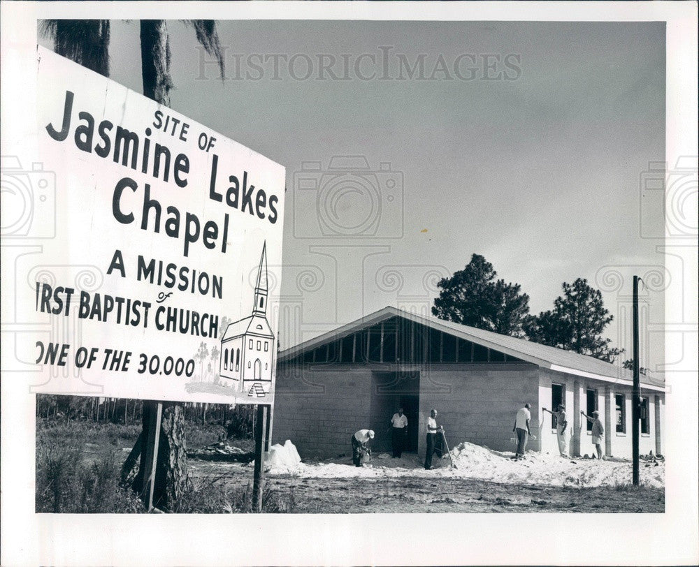 1964 New Port Richey, Florida Jasmine Lakes Chapel Press Photo - Historic Images
