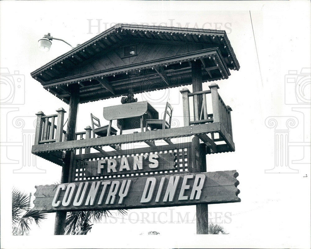 1983 Inverness, Florida Fran&#39;s Country Diner Sign Press Photo - Historic Images