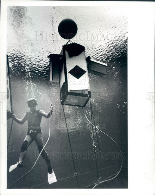 1986 Weeki Wachee Spring, Florida Diver Krofta Press Photo - Historic Images