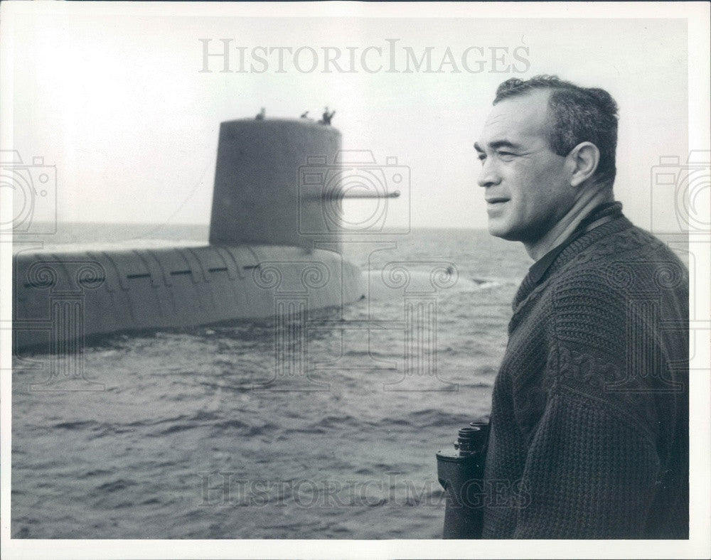 1963 Journalist & TV Host Martin Agronsky & USS George Press Photo - Historic Images