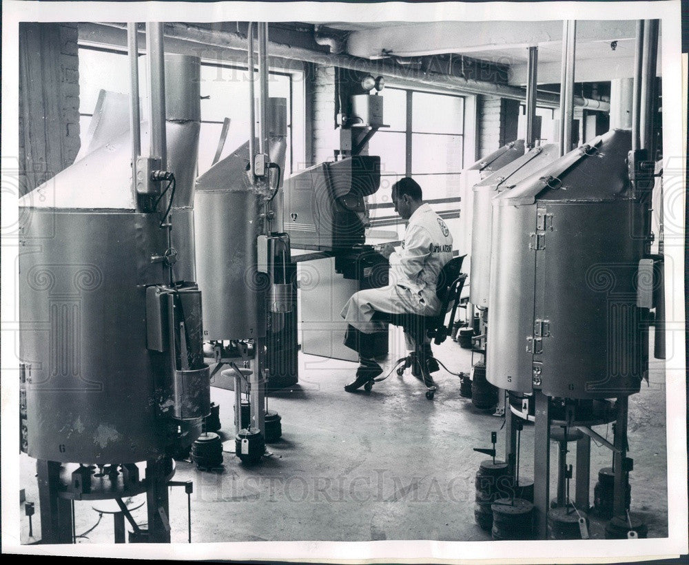 1956 Lynn, MA General Electric Heat Furnaces for Metal Alloy Testing Press Photo - Historic Images