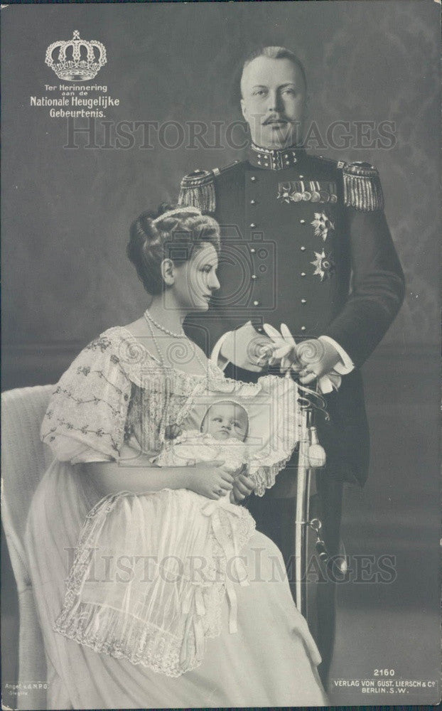 Undated The Netherlands Queen Wilhelmina & Prince Postcard - Historic Images