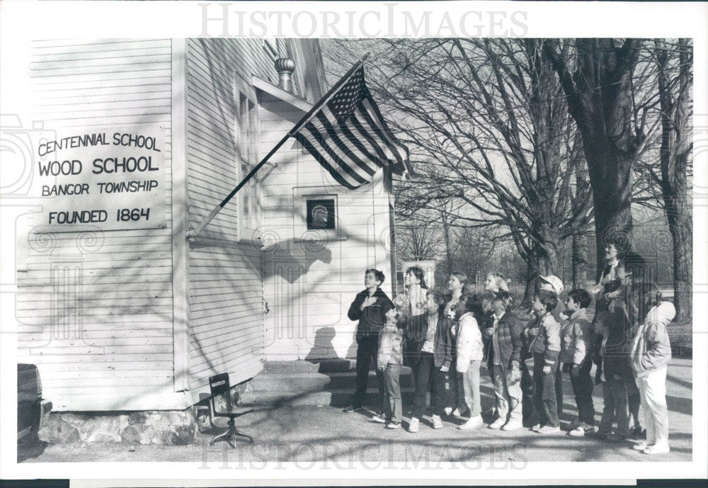 1988 Bangor Township Wood School, Founded 1864 Press Photo - Historic Images