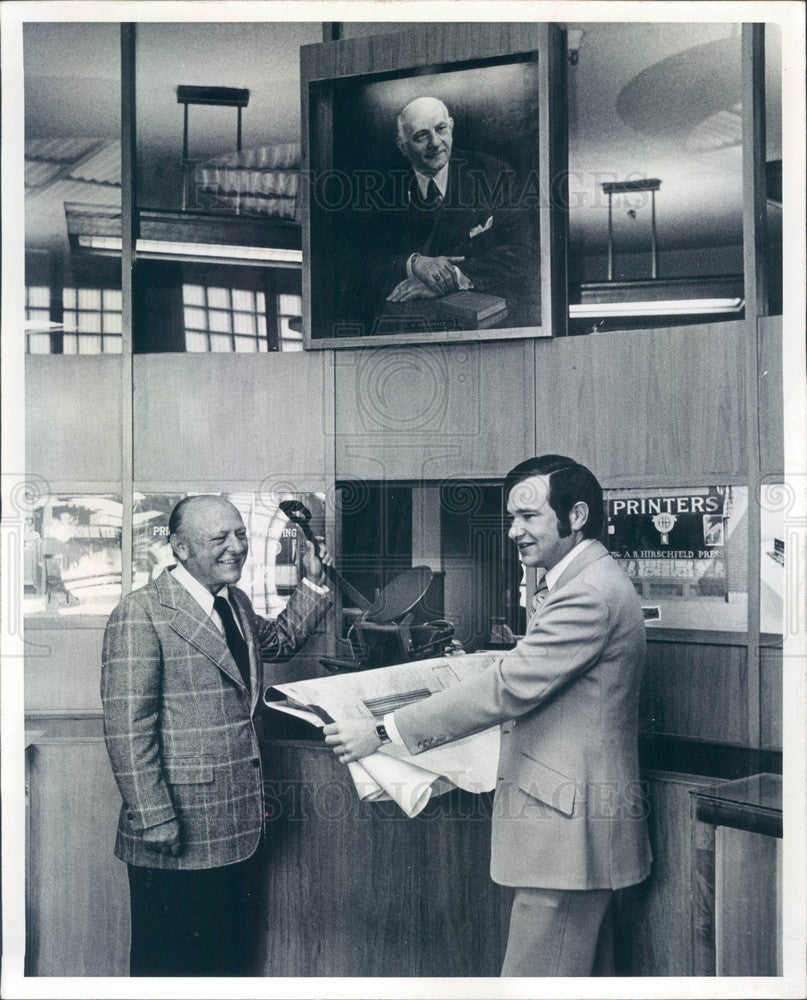 1973 Denver, Colorado Hirschfeld Press President Edward &amp; VP Barry Press Photo - Historic Images