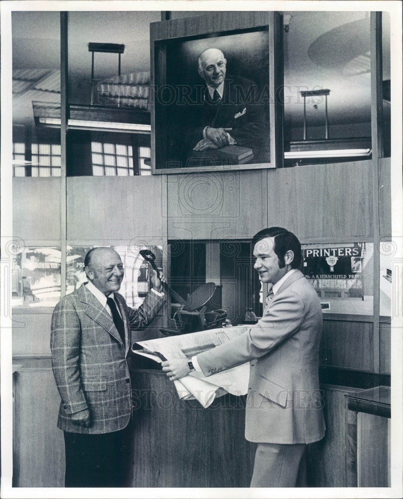 1973 Denver, Colorado Hirschfeld Press President Edward & VP Barry Press Photo - Historic Images