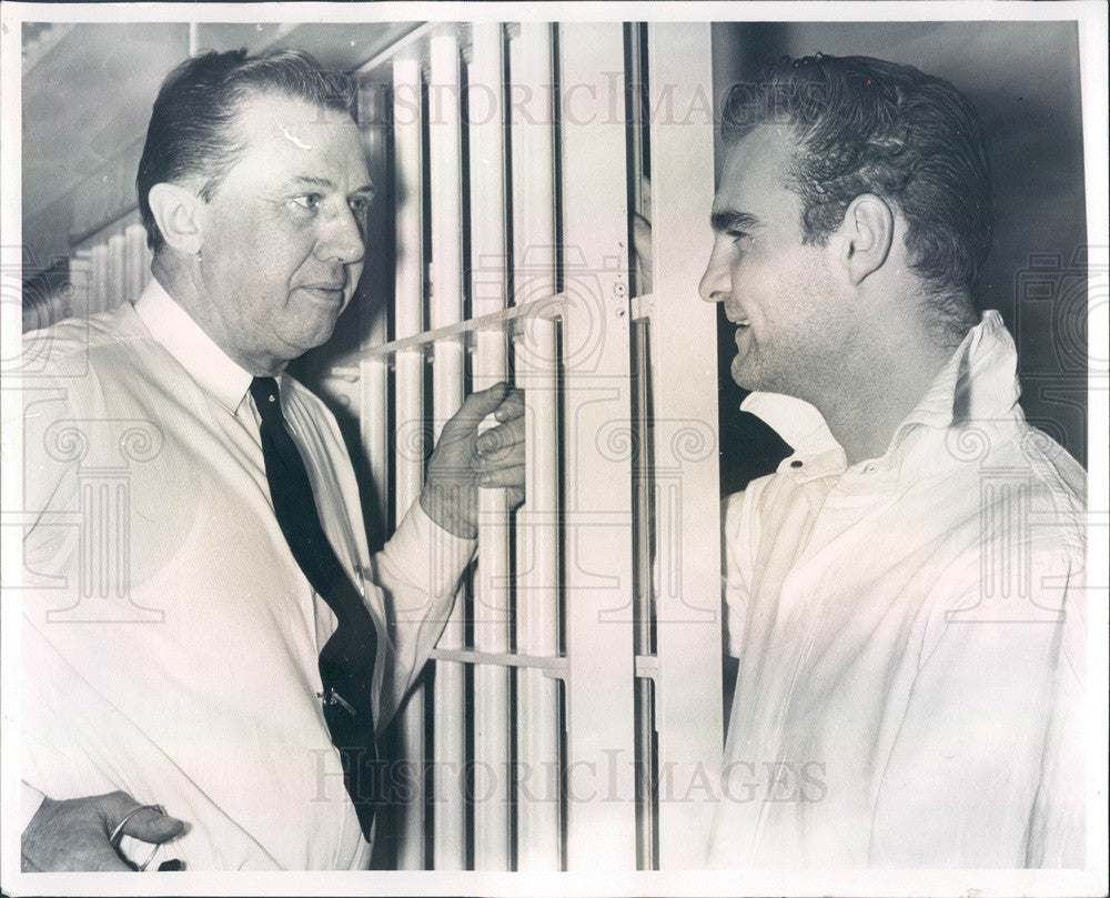 1961 Clinton County, Michigan Sheriff Percy Patterson &amp; Richard Pohl Press Photo - Historic Images
