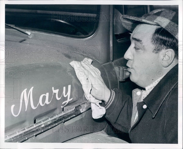 1956 Detroit, Michigan Peddler James Rizzo Polishing Mary Press Photo ...