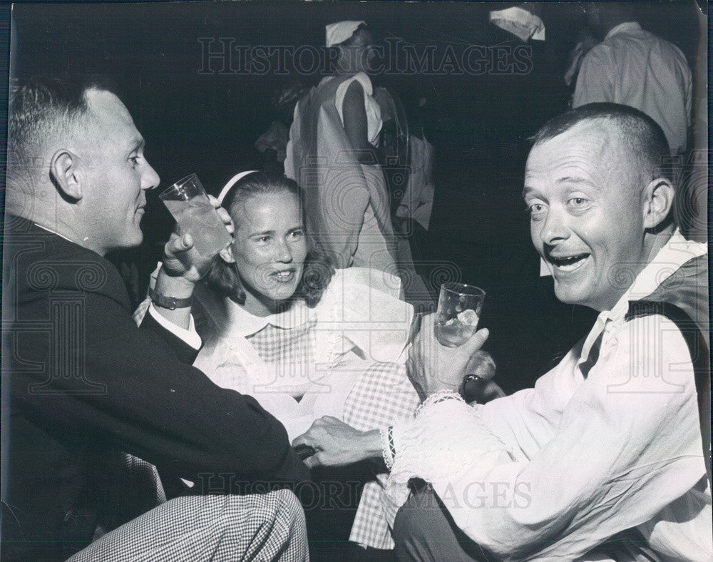 1960 Denver, CO Costume Party William Mead, Joan Lind, David Colgan Press Photo - Historic Images