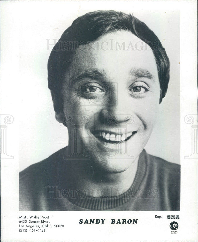 1974 American Comedian Sandy Baron Press Photo - Historic Images