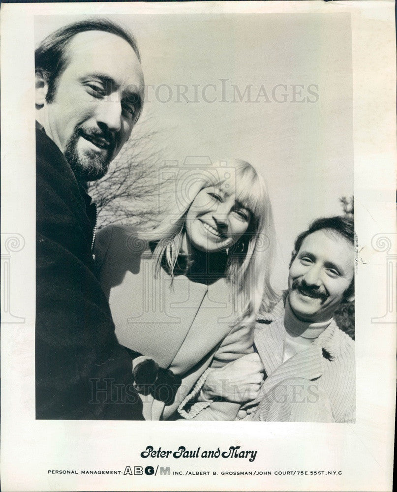 1969 American Folk Trio Peter Paul and Mary Press Photo - Historic Images