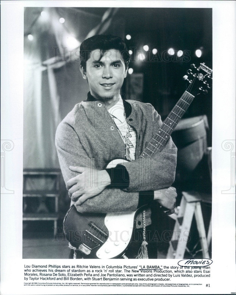 1986 American Actor & Movie Star Lou Diamond Phillips Press Photo - Historic Images