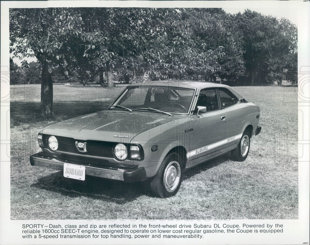 1978 Subaru DL Coupe Automobile Press Photo - Historic Images