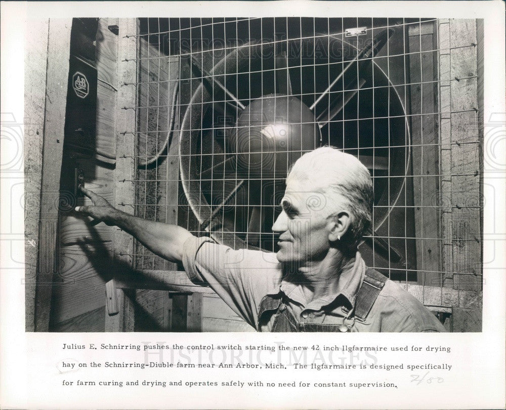 1980 Ann Arbor, MI Ilgfarmaire for Drying Hay at Schnirring-Diuble Press Photo - Historic Images