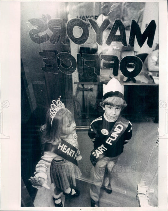 1981 Chicago IL Heart Fund Princess Kari Puhr & Prince Bradley Rosen Press Photo - Historic Images