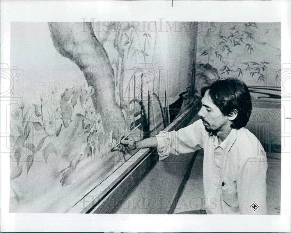 1984 Boston Artist James Wolf & Chicago O'Hare Marriott Hotel Press Photo - Historic Images