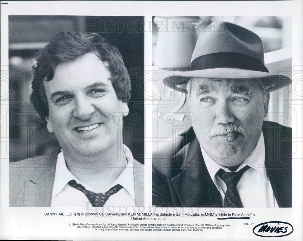 1980 Hollywood American Actors/Movie Stars Danny Aiello/Ken McMillan Press Photo - Historic Images