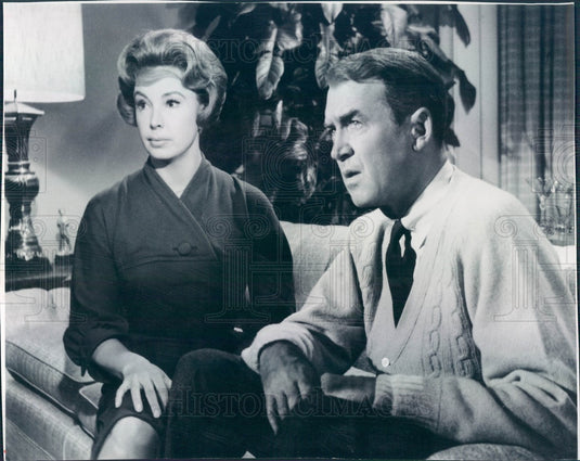 1963 American Hollywood Actors Audrey Meadows & James Stewart Press Photo - Historic Images