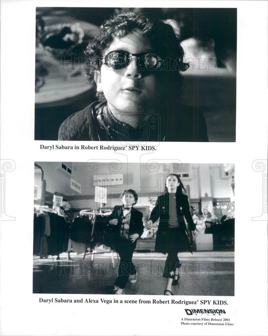 2001 American Hollywood Actors Daryl Sabara/Alexa Vega in Spy Kids Press Photo - Historic Images