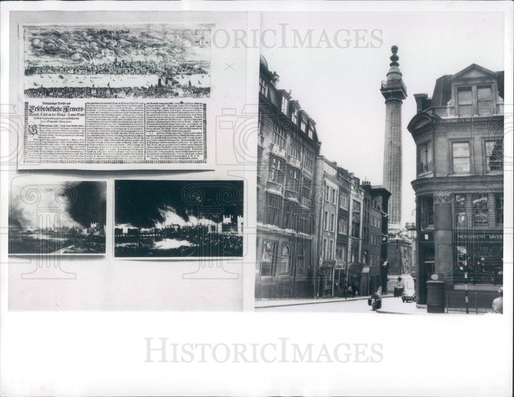 1966 London England Great Fire Monument &amp; Prints at Guildhall Museum Press Photo - Historic Images