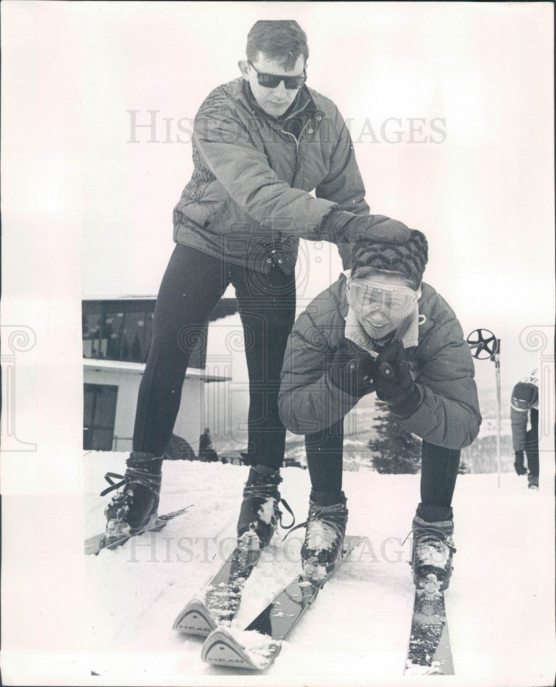1964 US Olympic Skier Chuck Ferries &amp; Sanse Neish Press Photo - Historic Images