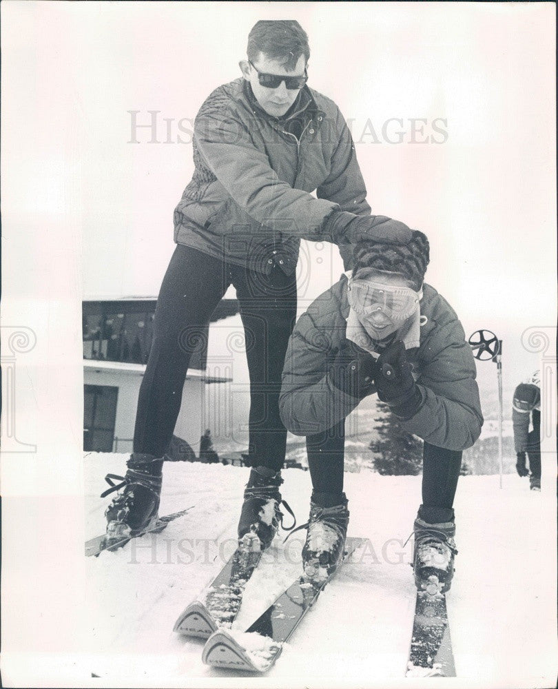 1964 US Olympic Skier Chuck Ferries & Sanse Neish Press Photo - Historic Images