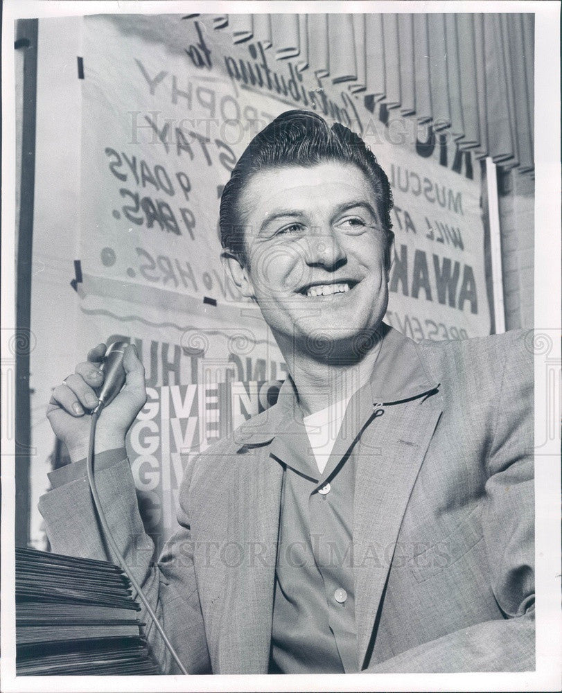 1959 Detroit, Michigan Disk Jockey Rick Michaels Press Photo - Historic Images