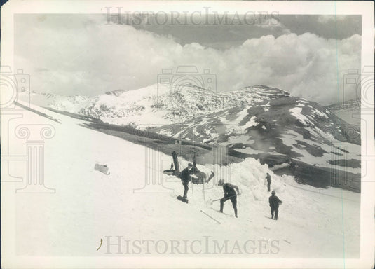 1930 CO Rocky Mtn Natl Park, Snow Plow Opening Fall River Rd in June Press Photo - Historic Images