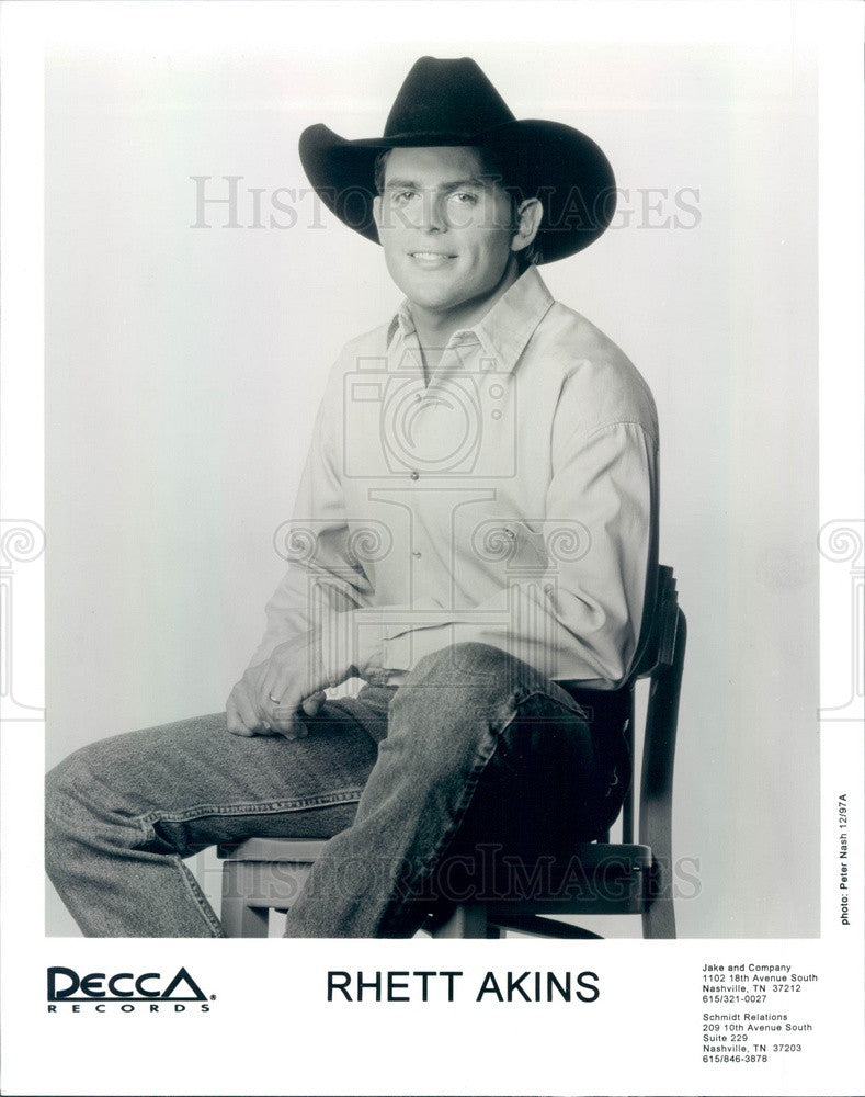 1998 American Country Music Singer Rhett Akins Press Photo - Historic Images