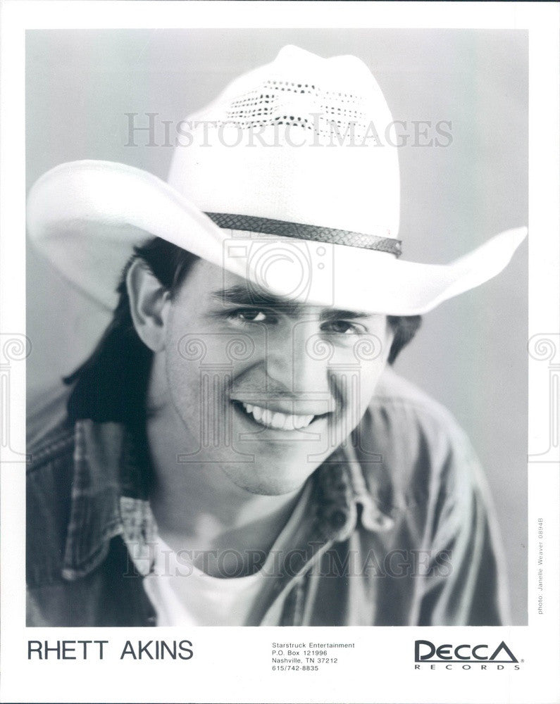 1995 American Country Music Singer Rhett Akins Press Photo - Historic Images