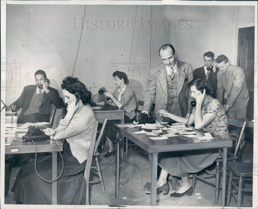 1950 Detroit, Michigan Emergency Coal Board Workers Press Photo - Historic Images