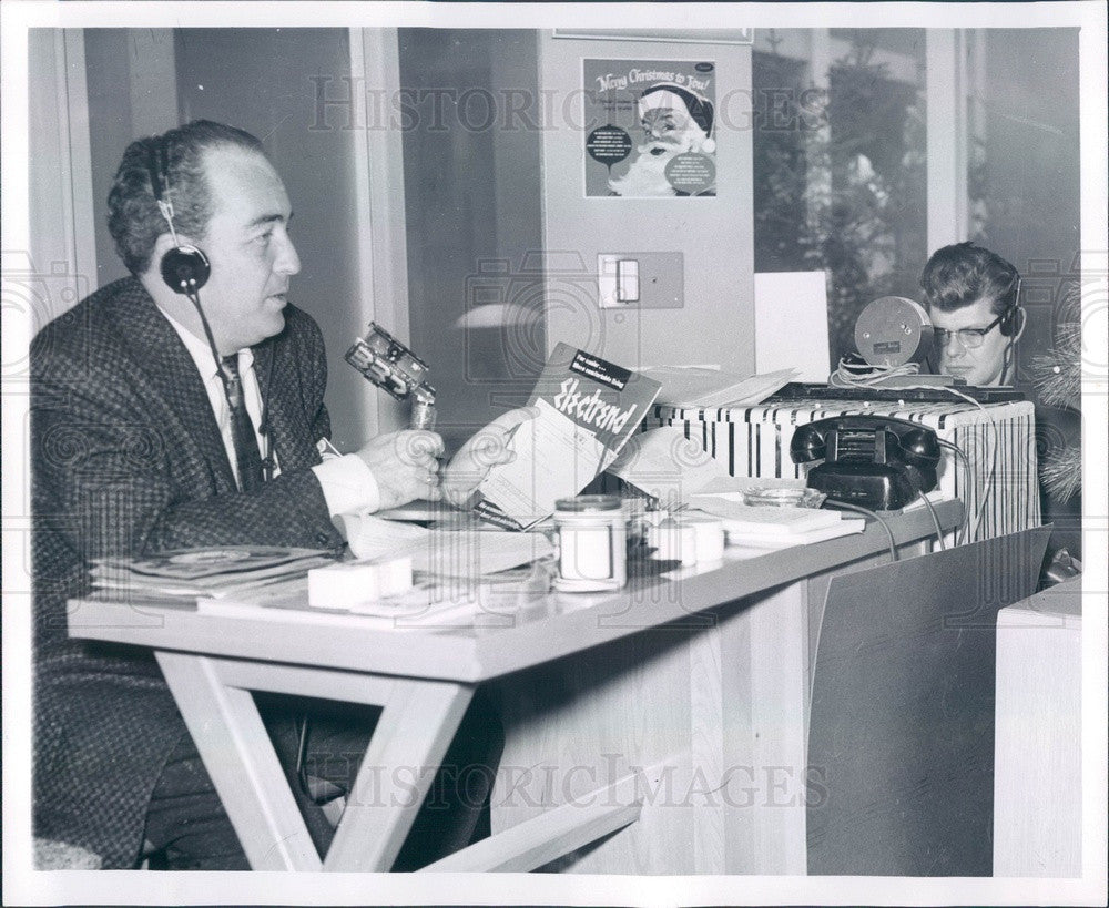 1955 Detroit, Michigan WWJ Emcee Ross Mulholland Press Photo - Historic Images