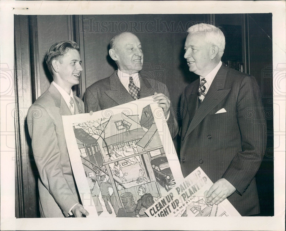 1950 Chicago, Illinois Clean-Up Campaign Poster Winner Press Photo - Historic Images