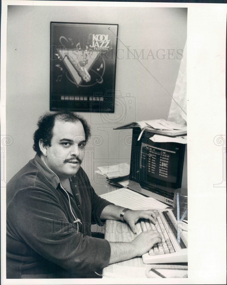1986 Detroit, Michigan Record Promoter Bob Cohen, Dr. Jazz Press Photo - Historic Images