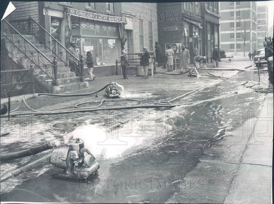 1958 Chicago, Illinois Flooding From Water Main Break, N Sedgwick Press Photo - Historic Images