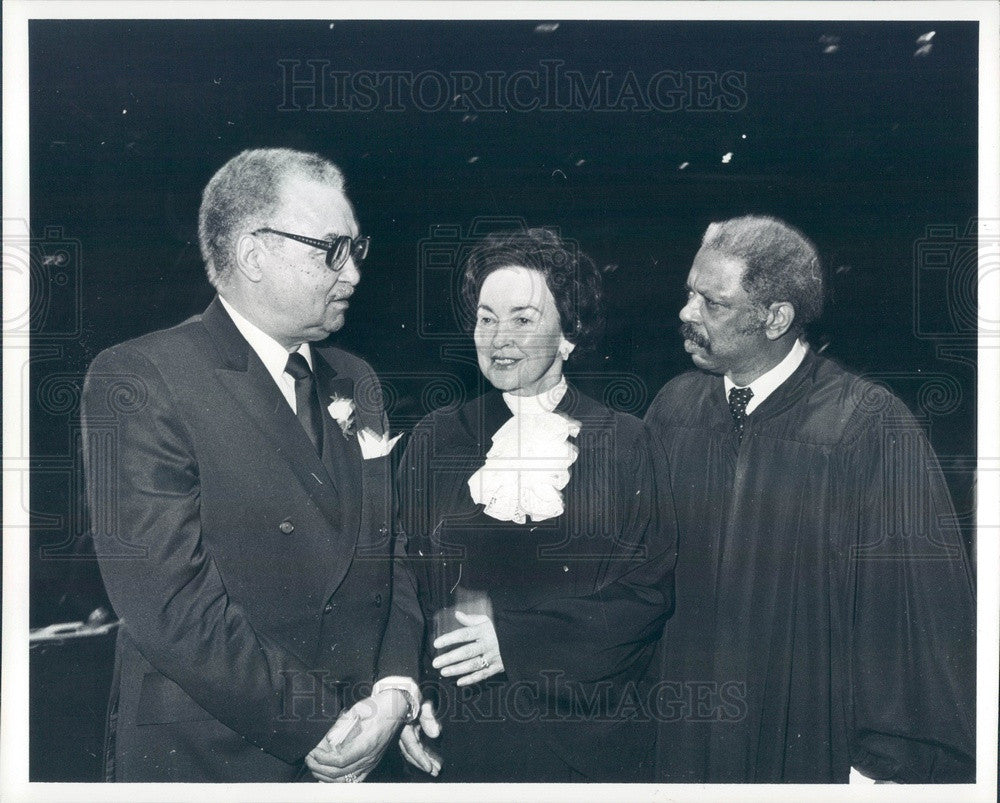 1982 Detroit, MI Supreme Chief Justice Mary Coleman, Mayor Young Press Photo - Historic Images