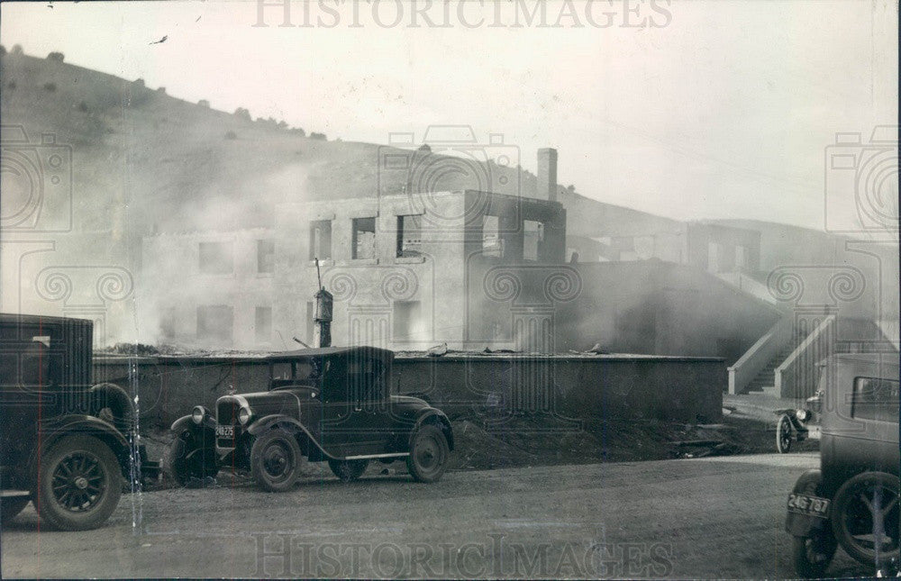 Undated Starkville, Colorado YMCA Building Fire Press Photo - Historic Images